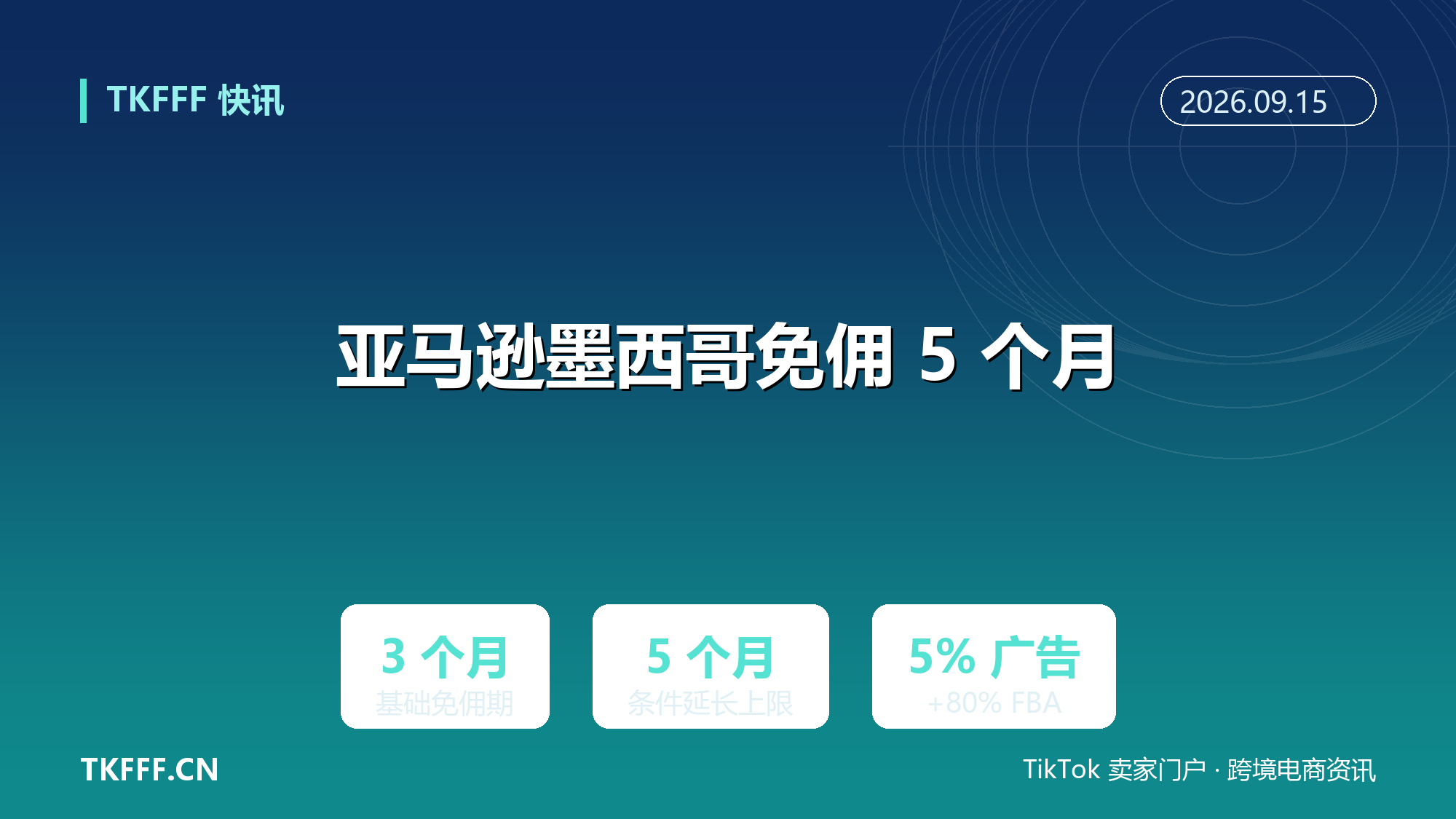 亚马逊墨西哥新卖家免佣最长 5 个月：广告投 5% + FBA 配送 80% 可各续 1 个月