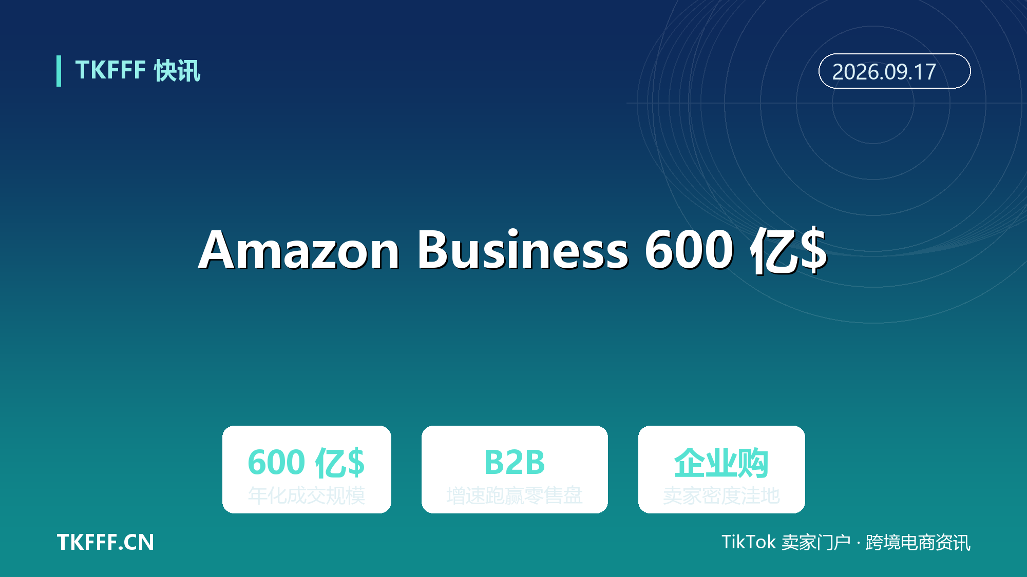 Amazon Business 年化成交达 600 亿美元：B2B 增长跑赢零售盘，卖家侧机会重估