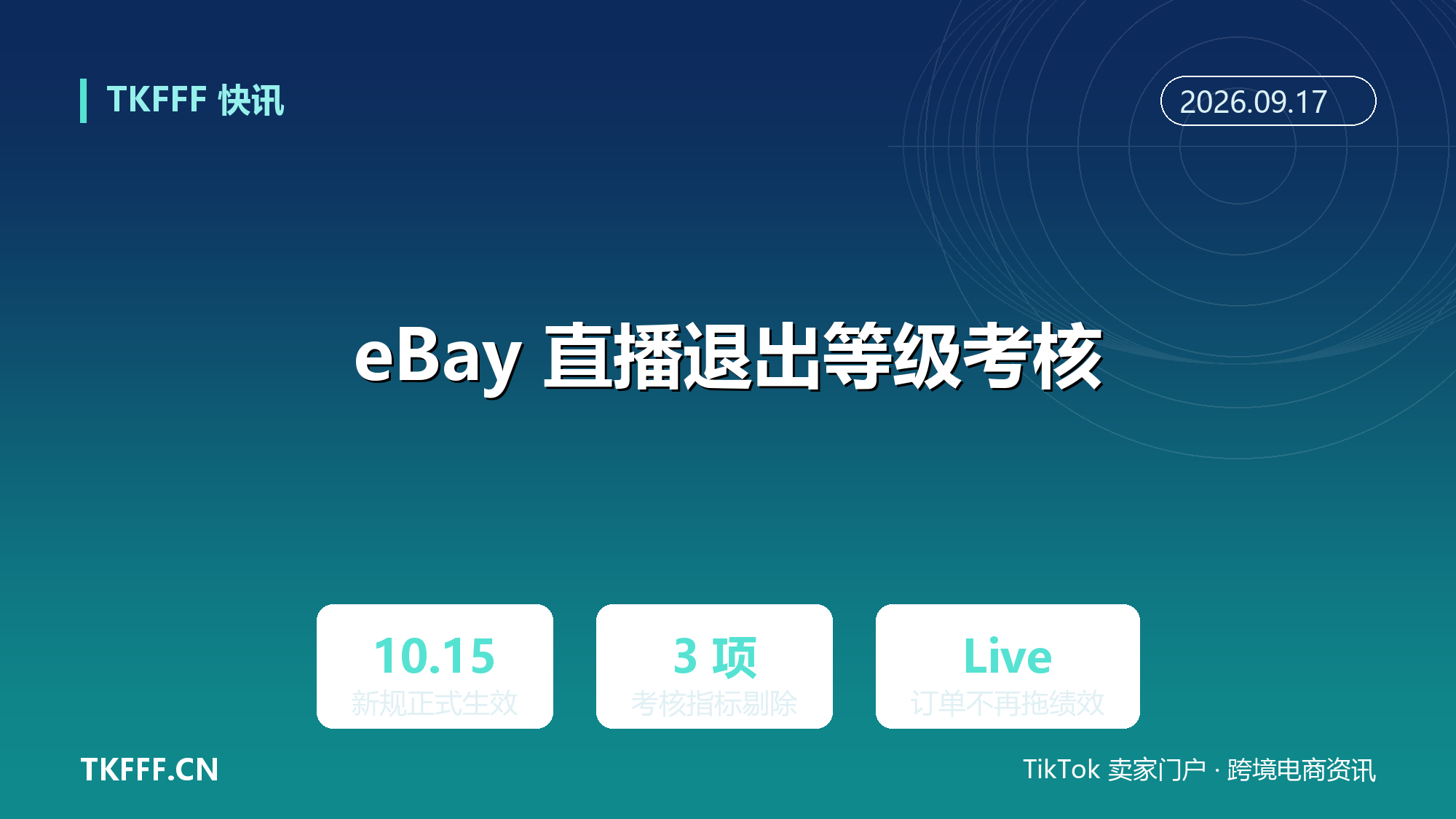 eBay 10 月 15 日起直播订单不计入卖家等级考核：Live 带货与店铺绩效分道