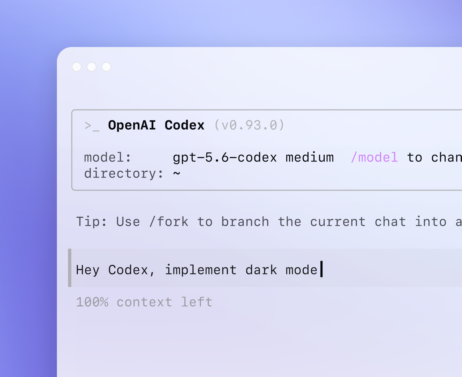 OpenAI Codex 终端界面官方产品截图