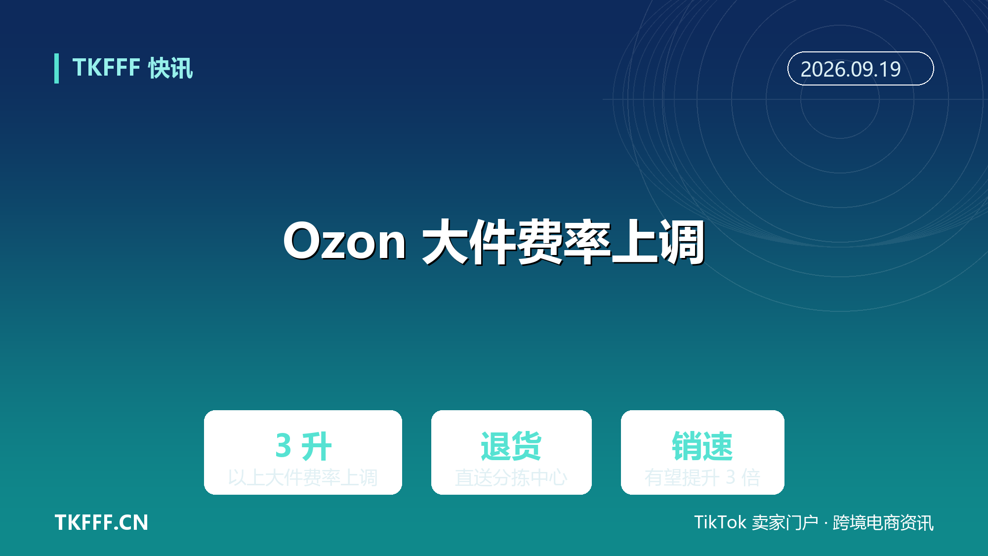 Ozon 10/1 上调 3 升以上大件物流费率：自营仓退货直送分拣中心，销速有望提升 3 倍