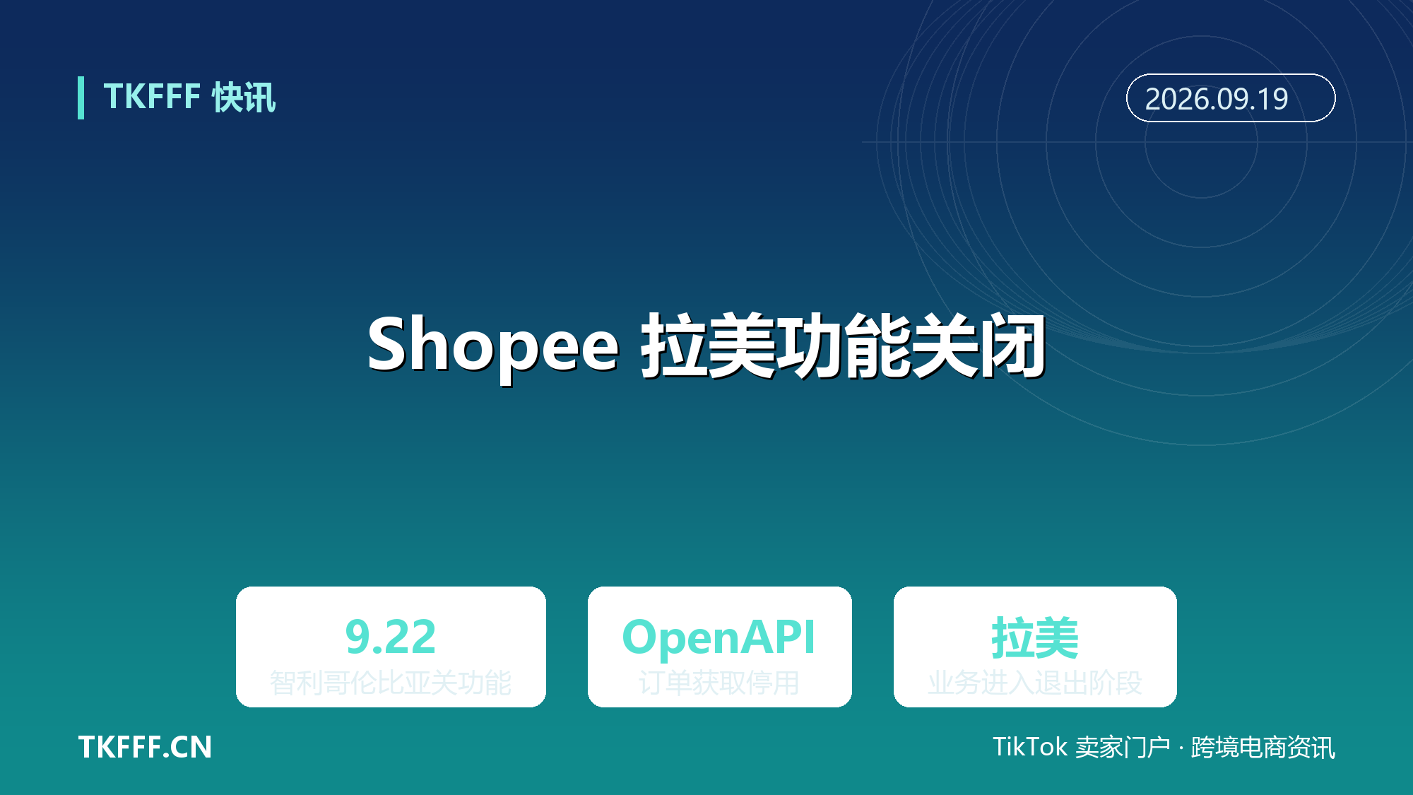 Shopee 智利哥伦比亚站点 9/22 关闭核心功能：OpenAPI 订单获取停用，拉美业务进入退出阶段