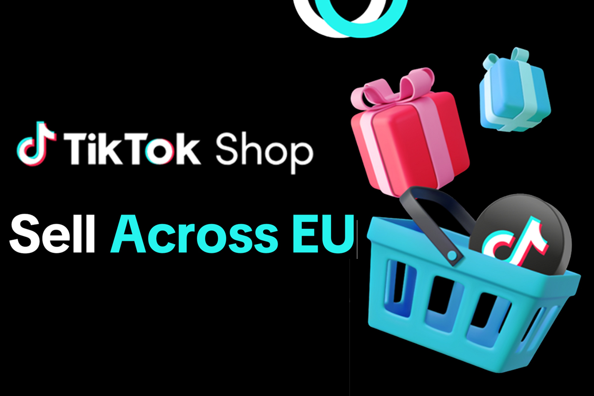 TikTok Shop 官方发布的 Sell Across EU 活动主视觉图
