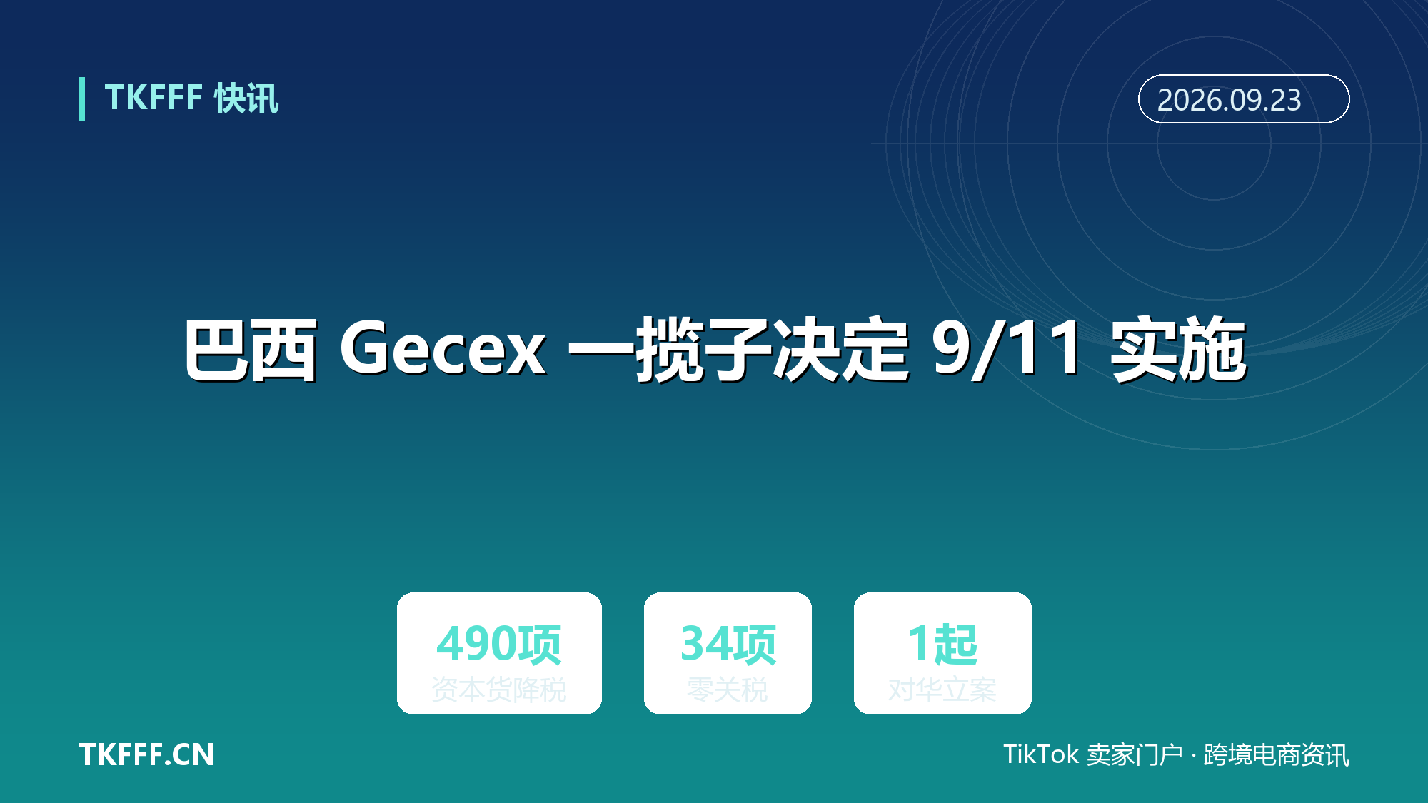 巴西 Gecex 一揽子决定 9/11 实施：490 余项资本货降税、34 项信息电信产品临时零关税，同步对华高压钢瓶反倾销立案