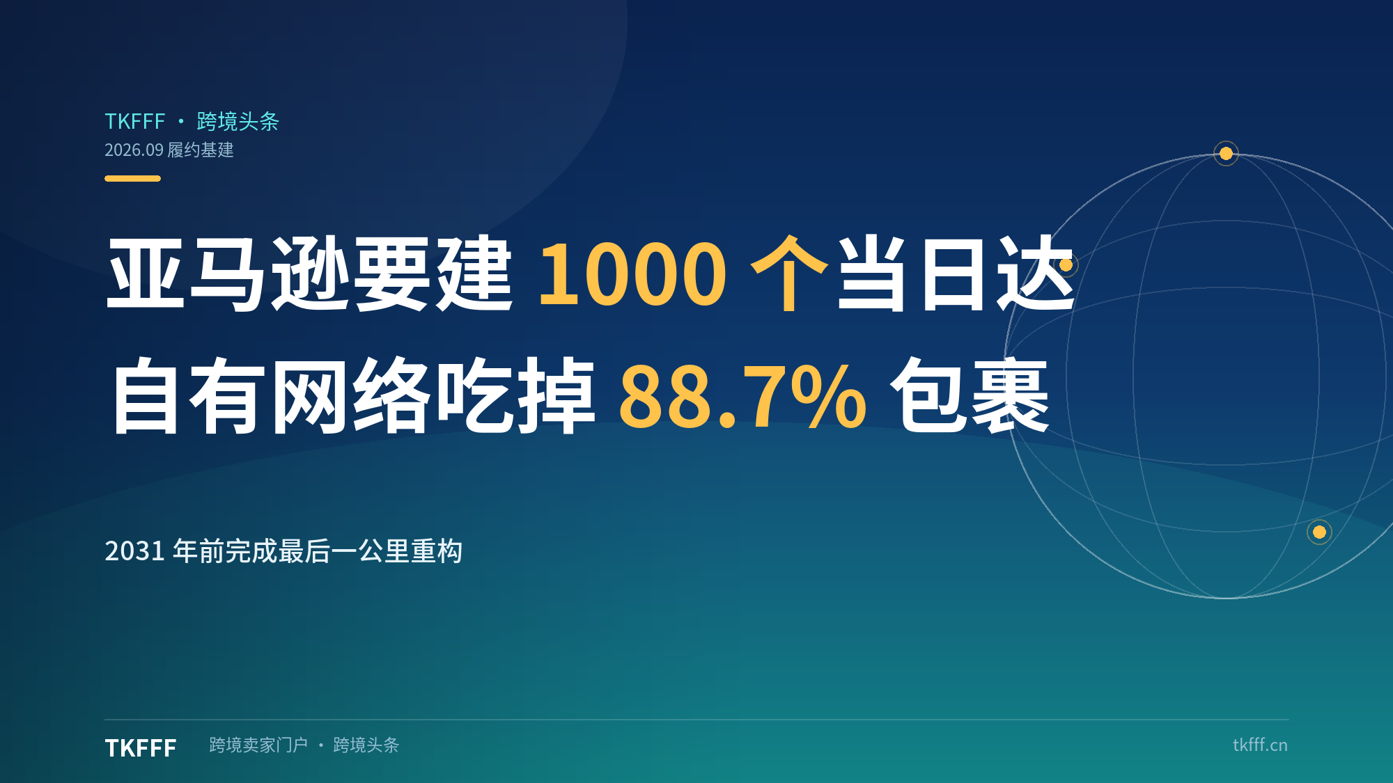 亚马逊计划 2031 年建成超 1000 个当日达配送中心：2029 年自有网络要吃掉美国 88.7% 包裹