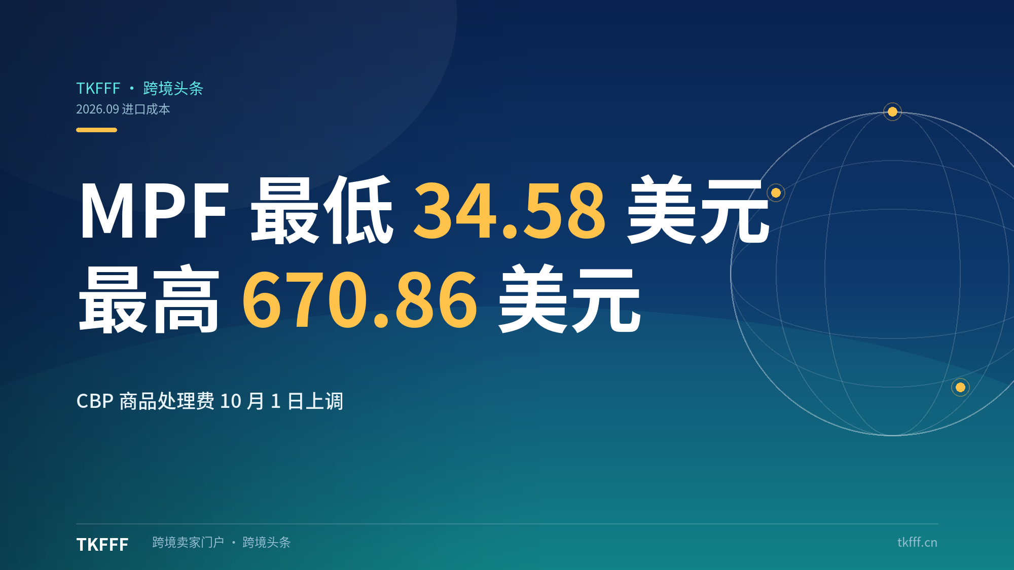 CBP 商品处理费 10 月 1 日上调：最低 34.58 最高 670.86 美元，进口成本再升