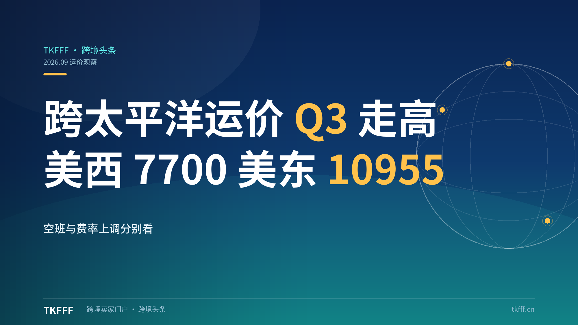 跨太平洋运价 Q3 飙至美西 7700 / 美东 10955 美元 FEU：承运商空班控舱守高价