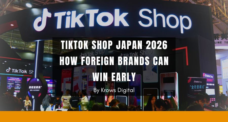 日本展会现场的 TikTok Shop 主题展台,观众在展区前参观