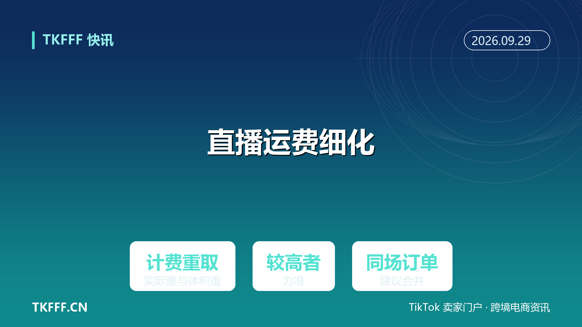 TikTok Shop 美区直播运费规则细化：计费重取实际重与体积重较高者，同买家同场订单建议合并发货