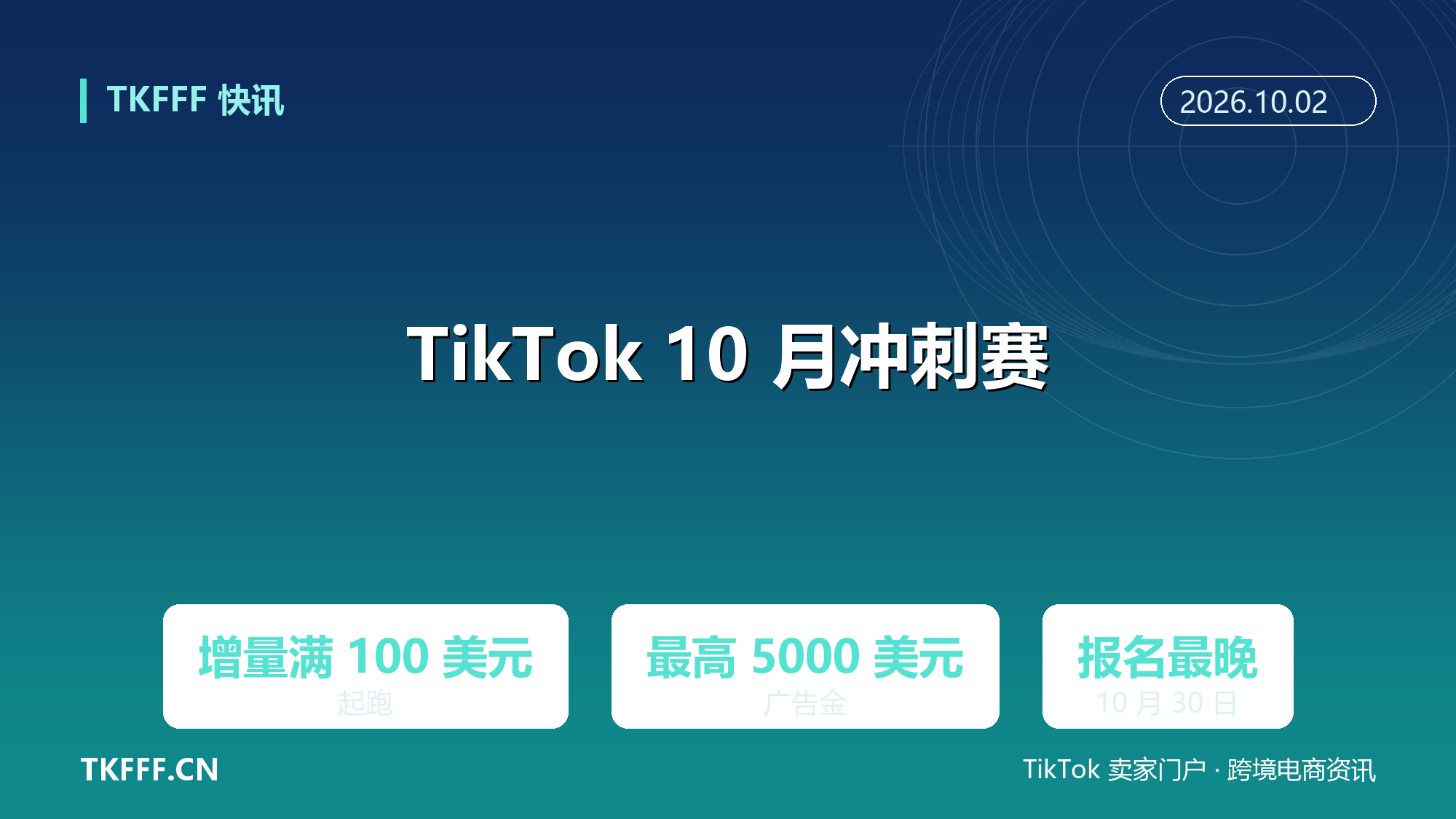 TikTok Shop 美区 10 月 GMV 冲刺赛开跑：增量满 100 美元起，最高 5000 美元广告金