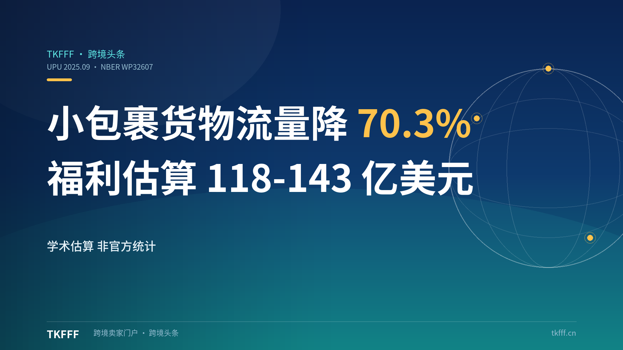 美国小包裹货物流量骤降70.3%：NBER估算福利损失118-143亿美元的版本分歧