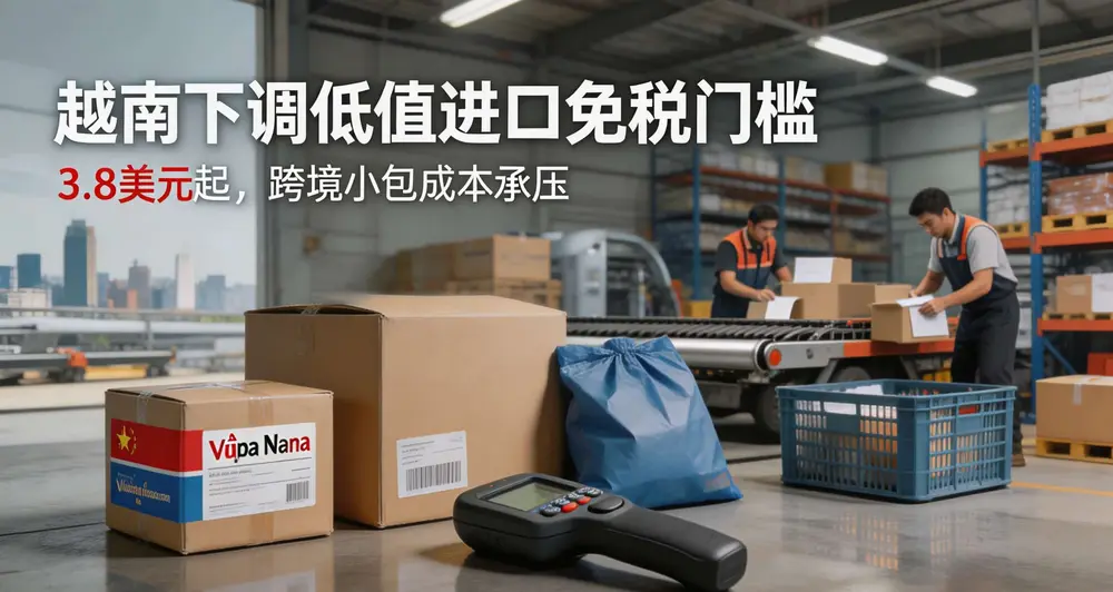 越南下调低值进口免税门槛，3.8美元起跨境小包成本承压