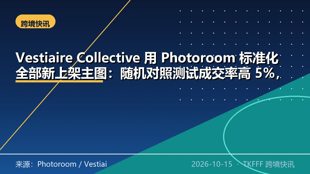 Vestiaire Collective 用 Photoroom 标准化全部新上架主图：随机对照测试成交率高 5%，商品页浏览量增 3% 至 7%
