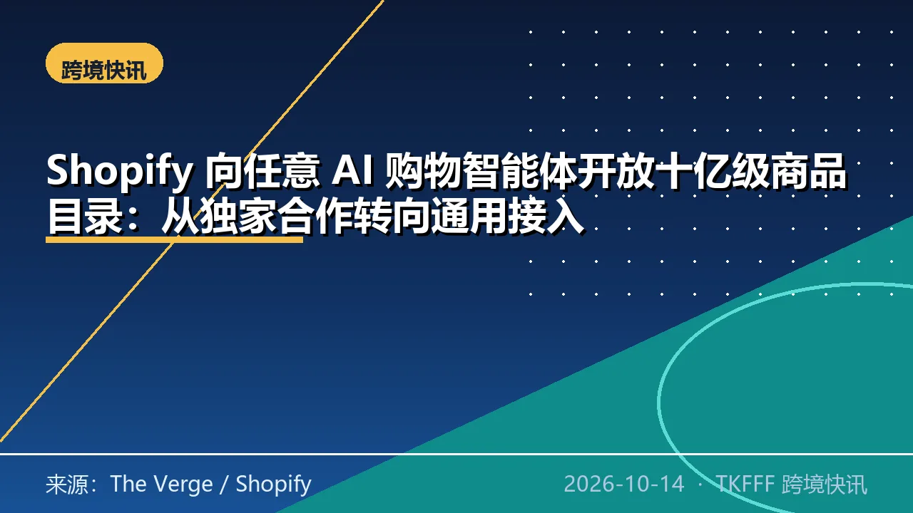 Shopify 向任意 AI 购物智能体开放十亿级商品目录：从独家合作转向通用接入