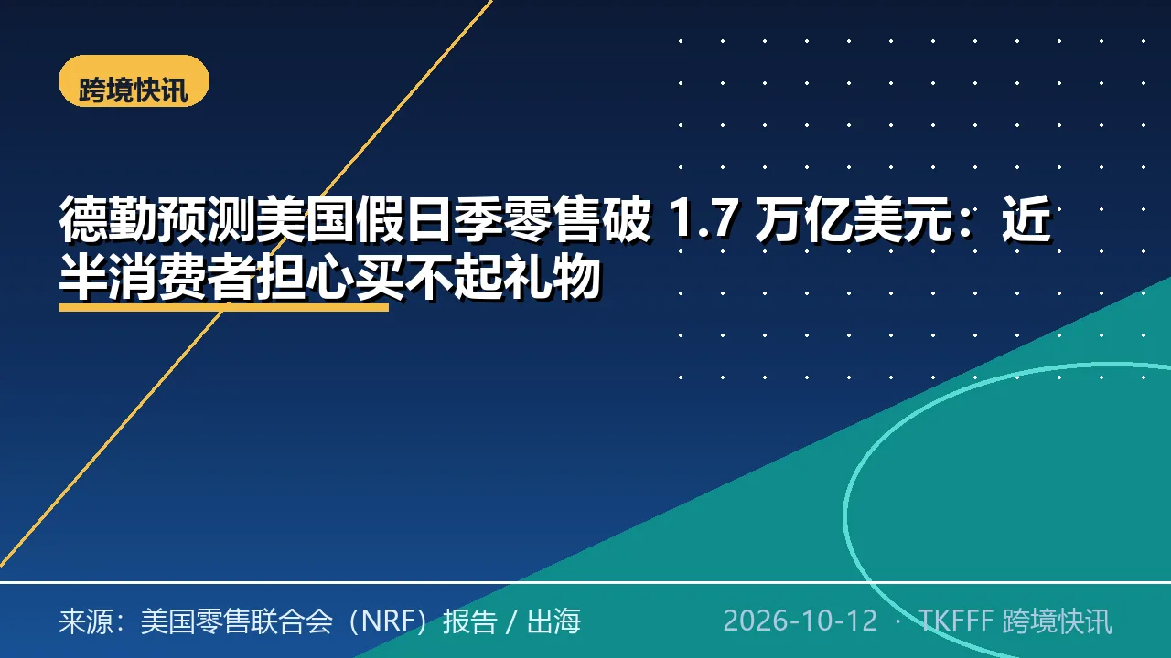德勤预测美国假日季零售破 1.7 万亿美元：近半消费者担心买不起礼物
