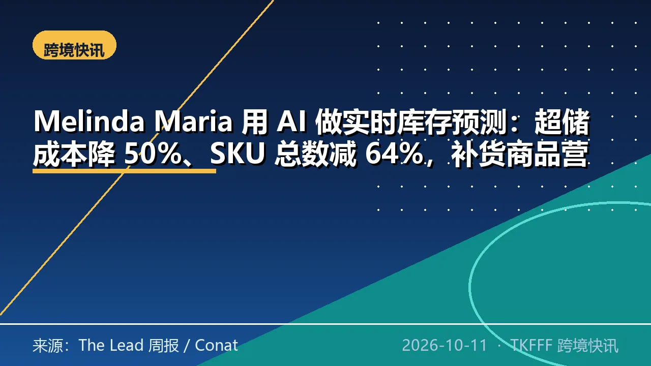 Melinda Maria 用 AI 做实时库存预测：超储成本降 50%、SKU 总数减 64%，补货商品营收占比升至 79%