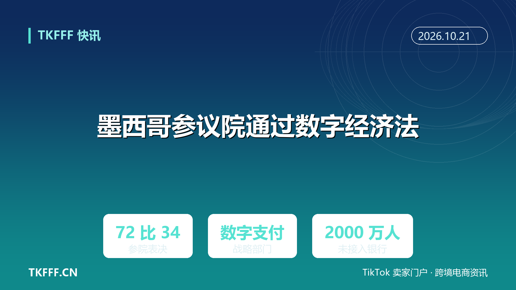 墨西哥参议院通过数字经济法：战略部门将只接受数字支付